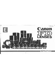 Canon FD Lenses manual. Camera Instructions.